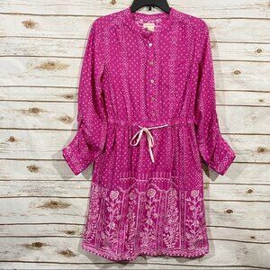 Anthropologie Meadow Rue long sleeve button down shirt dress size 6